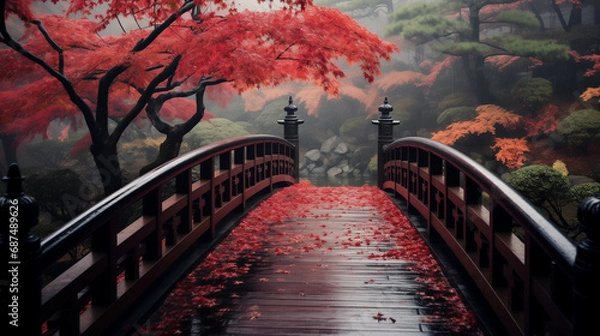 Obraz 秋の橋 | Bridge in autumn Generative AI