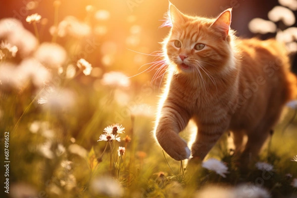 Fototapeta cat in the field