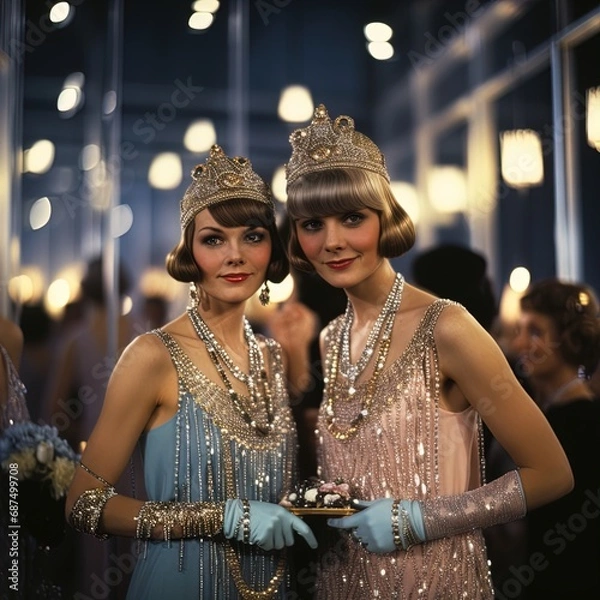 Obraz Women at a party in the roaring twenties. Great for stories on the 1920, fashion, vintage, jazz, lifestyle and more. 