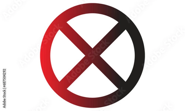 Obraz black reddish no sign on white background