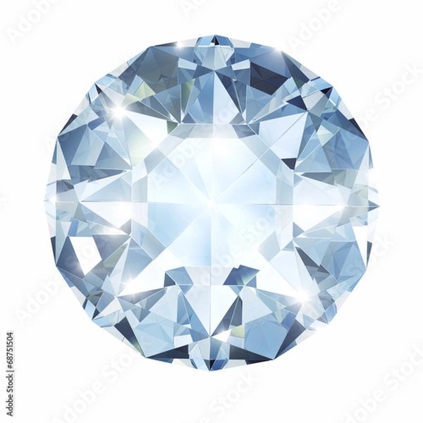 Fototapeta Big diamond on white isolated with clipping path