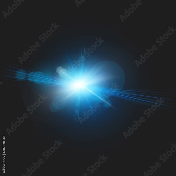 Obraz Glow Star. Light glowing effect. Transparent Sun rays