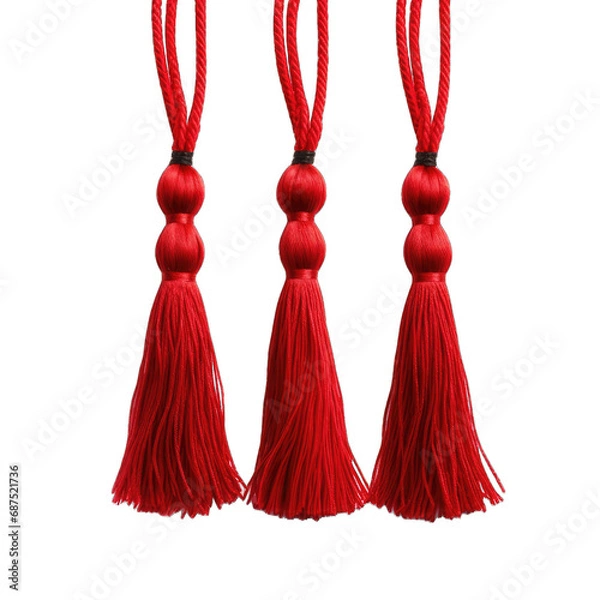 Fototapeta Red tassel isolated on transparent background, png