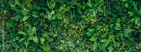 Obraz Close up group of background tropical green leaves texture and abstract background. Tropical leaf nature concept.