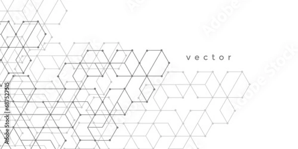 Fototapeta Abstract white background from geometric lines. Geometry drawing. Vector illustration.