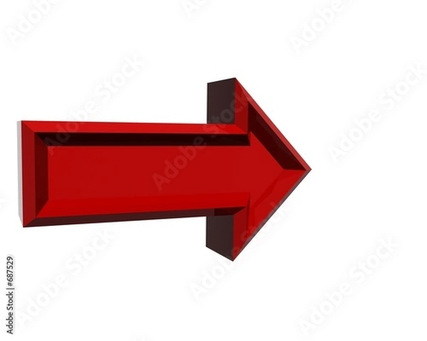 Obraz prosta czerwona strzałka 3d