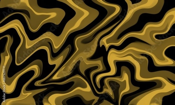 Obraz Gold black liquid abstract background illustration