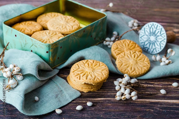 Obraz Boite de biscuits secs en forme de flocon