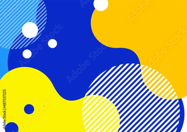 Obraz Creative abstract bright background. Smooth liquid, stripes and dots on a white background. Template for prints, posters, flyers. Vector illustration.