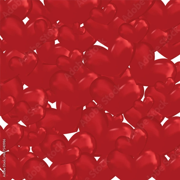 Fototapeta Valentine's day on pink background with hearts. Vector illustration
