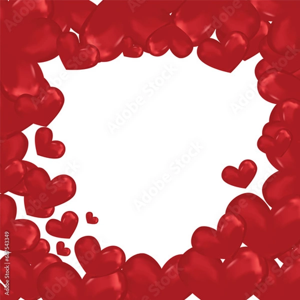 Fototapeta Valentine's day on pink background with hearts. Vector illustration