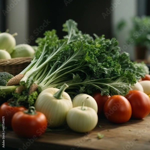Fototapeta fresh vegetables and herbs