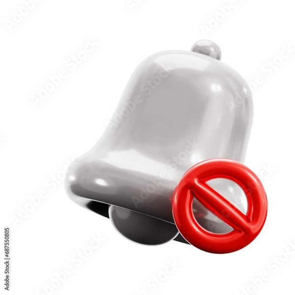 Obraz Silent Mute Notification 3D Icon Illustration