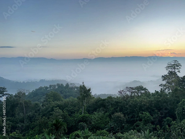 Fototapeta Cloudy View from Sajek Valley