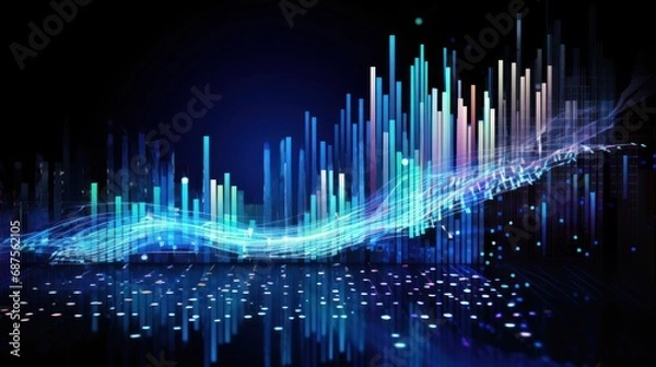 Fototapeta Big IT Data Analytics Abstract Information Flow