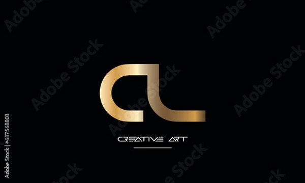 Fototapeta CL, LC, C, L abstract letters logo monogram