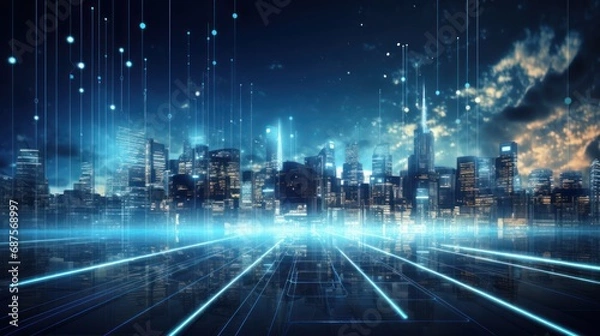 Obraz Digital Transformation in IT Background