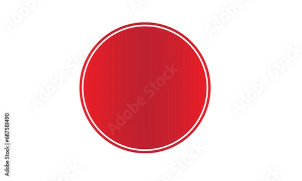 Obraz red button or red point with reflection on white background