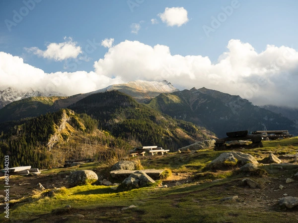 Obraz Landscape in the mountains with clouds