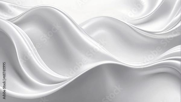 Obraz beautiful wave white silk abstract background