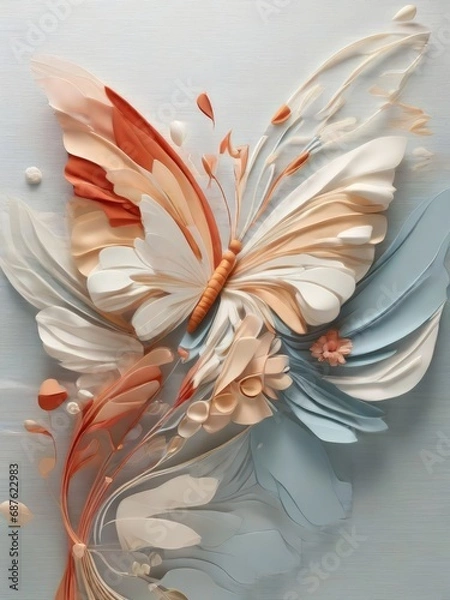 Fototapeta Abstract background with butterfly