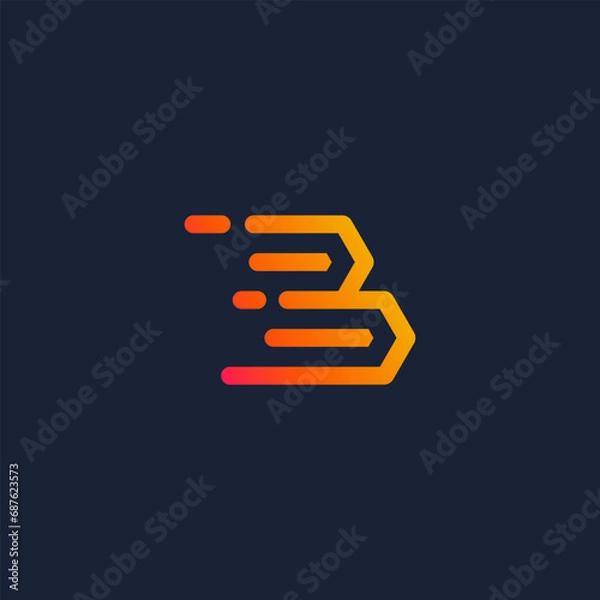 Obraz abstract letter B speed logo