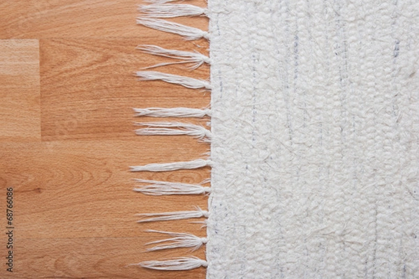 Fototapeta Floor with white carpet