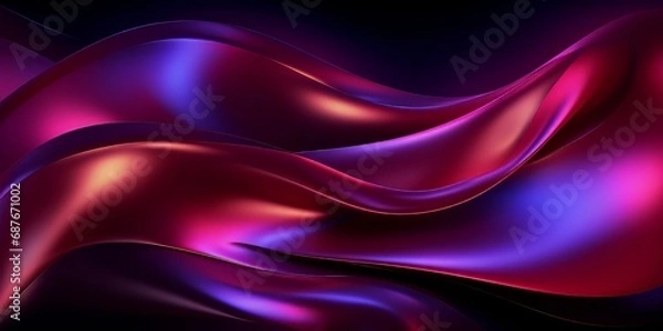 Fototapeta Abstract Wave Magic on a Dark Background black red blue background texture