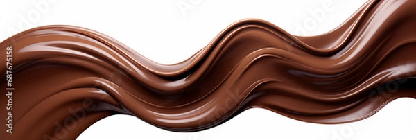 Obraz liquid hot chocolate wave on a white background