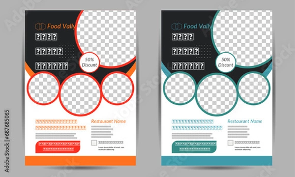 Fototapeta Business card design for company and business etc.Brochure design with two colour variation.