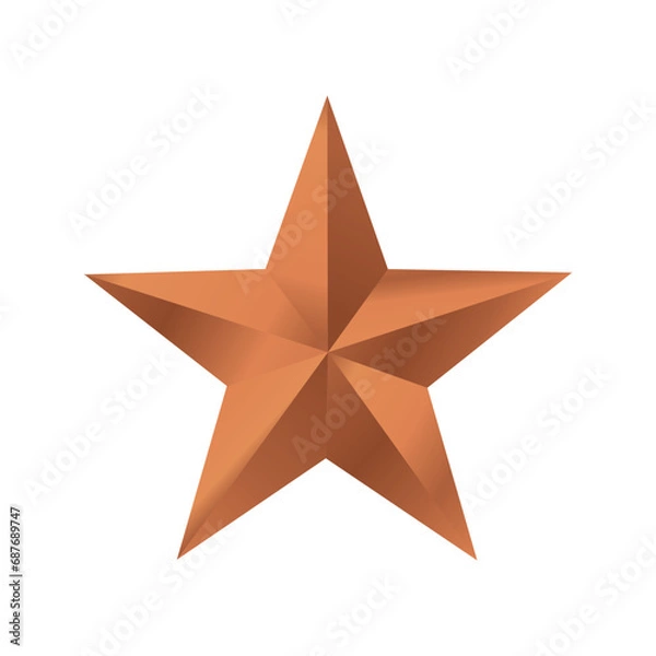 Obraz bronze star shiny medal icon