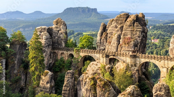 Fototapeta Bastion Bridge w Saksonii w pobliżu Drezna