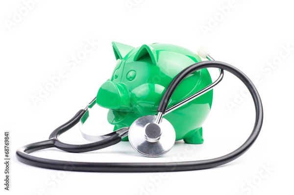 Obraz Piggy Bank With Stethoscope