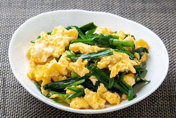 Obraz ニラ玉炒め。
