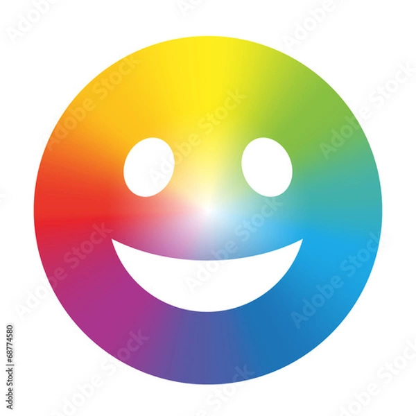 Fototapeta Rainbow Color Gradient Smiley White