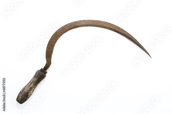 Fototapeta Old sickle isolated