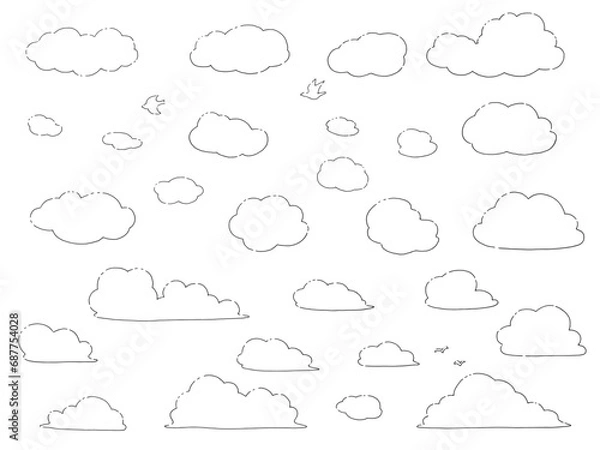 Obraz 雲のセット-雲のアイコン-ベクターイラスト