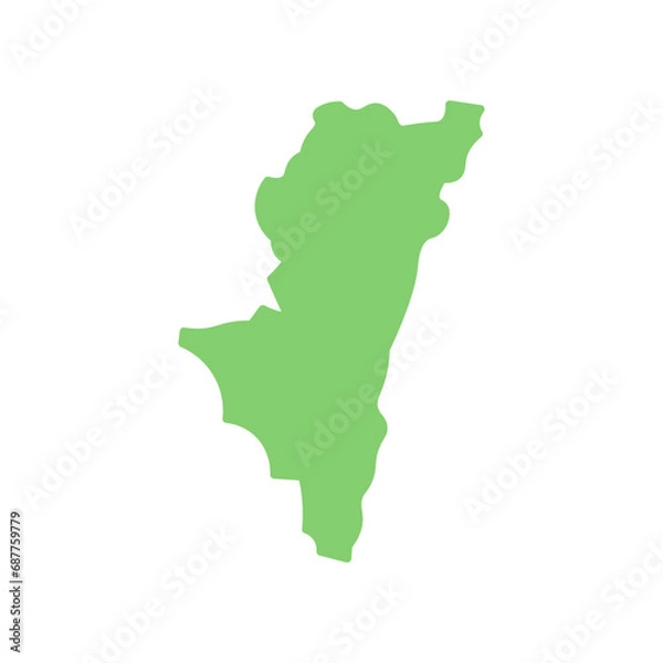 Obraz 宮崎県の簡単でシンプルな地図