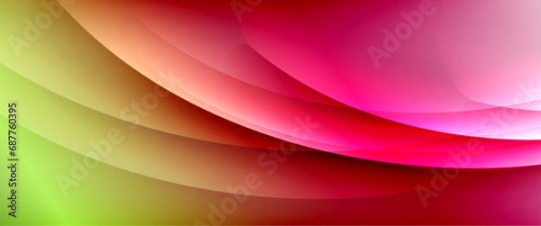 Fototapeta Dynamic flowing waves on gradient color background. Vector illustration For Wallpaper, Banner, Background, Card, Book Illustration, landing page