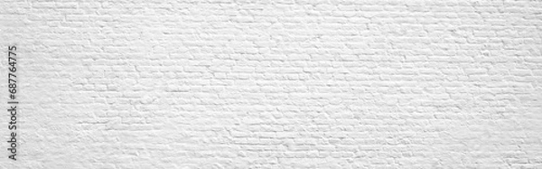 Fototapeta Abstract wide brick  wall texture,white wall and floor interior backdrop for design art work