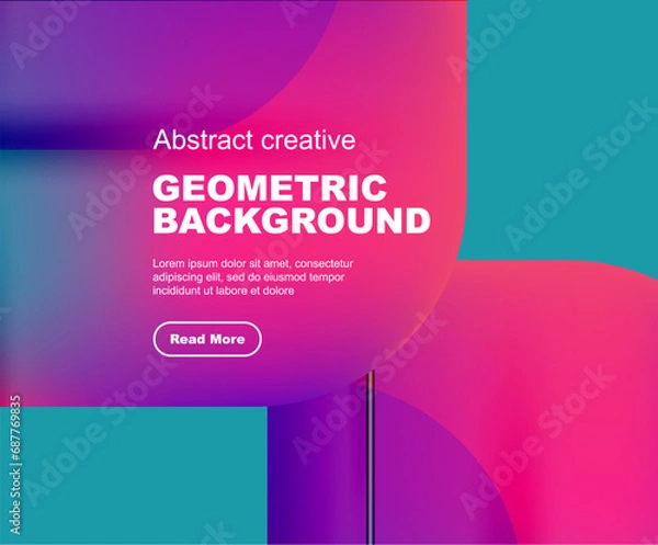 Fototapeta Round square geometric abstract background