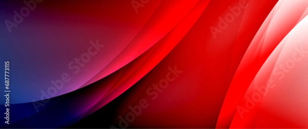 Fototapeta Dynamic flowing waves on gradient color background. Vector illustration For Wallpaper, Banner, Background, Card, Book Illustration, landing page