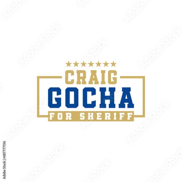 Fototapeta Craig Gocha Sheriff Campaign vector text typography  Wordmark logo Design element vector