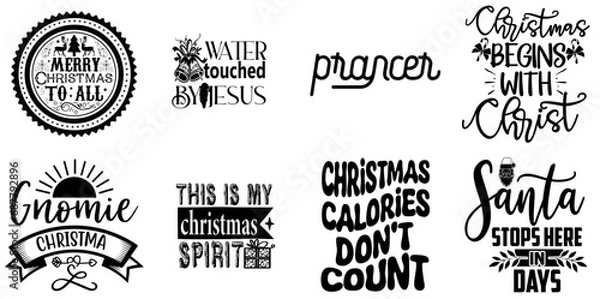 Fototapeta Merry Christmas Invitation Bundle Christmas Black Vector Illustration for Advertisement, Announcement, Bookmark