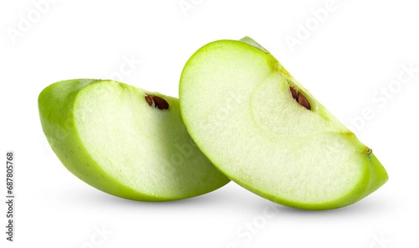 Fototapeta green apple slice isolated on transparent png