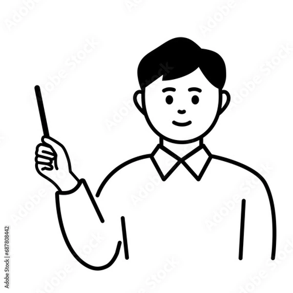 Fototapeta 棒を使って説明をする男性のイメージ素材