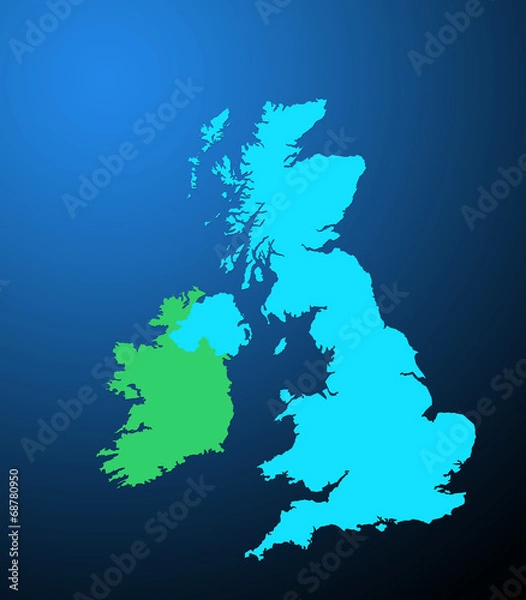 Obraz UK and Ireland map