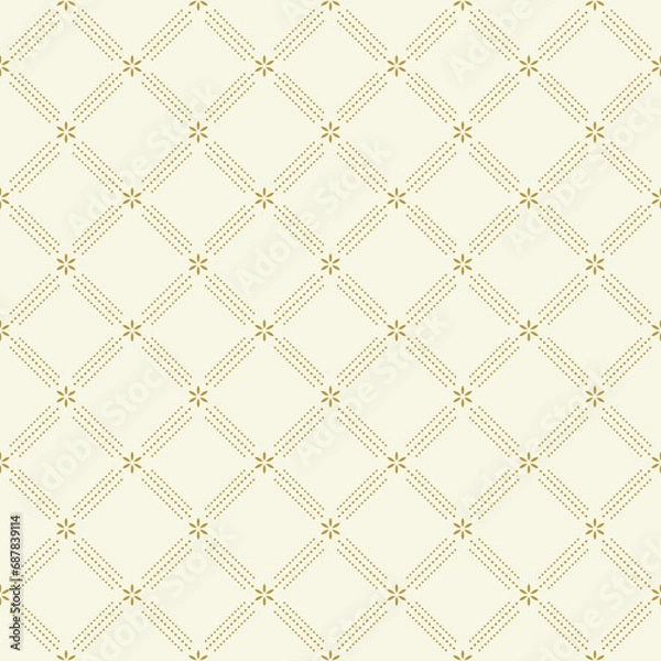 Fototapeta Geometric dotted pattern. Seamless abstract light yellow and golden modern texture for wallpapers and backgrounds