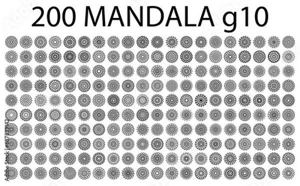 Obraz various mandala collections - 200 set yoga pattern