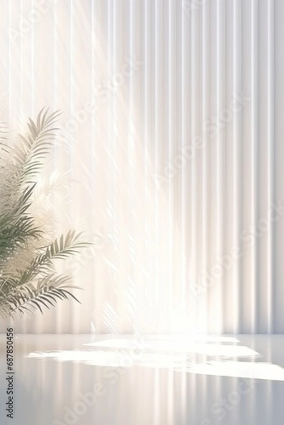 Fototapeta A Serene Green Oasis. A Potted Plant Bringing Life and Calmness to a Tabletop